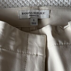 Banana Republic Modern Slim Ankle Pants in Ivory